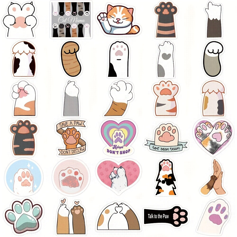 61pcs Cat Paw Print Stickers Waterproof Decals for Water Bottle Laptop Phone Scr