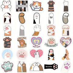 61pcs Cat Paw Print Stickers Waterproof Decals for Water Bottle Laptop Phone Scr