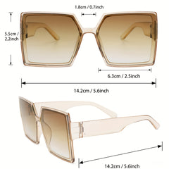 Large Square Sunglasses Jelly Anti Glare UV400 Sun Shades