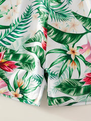 Boys Tropical Plants Graphic Swimming Shorts High Stretch Kids Swim Costume