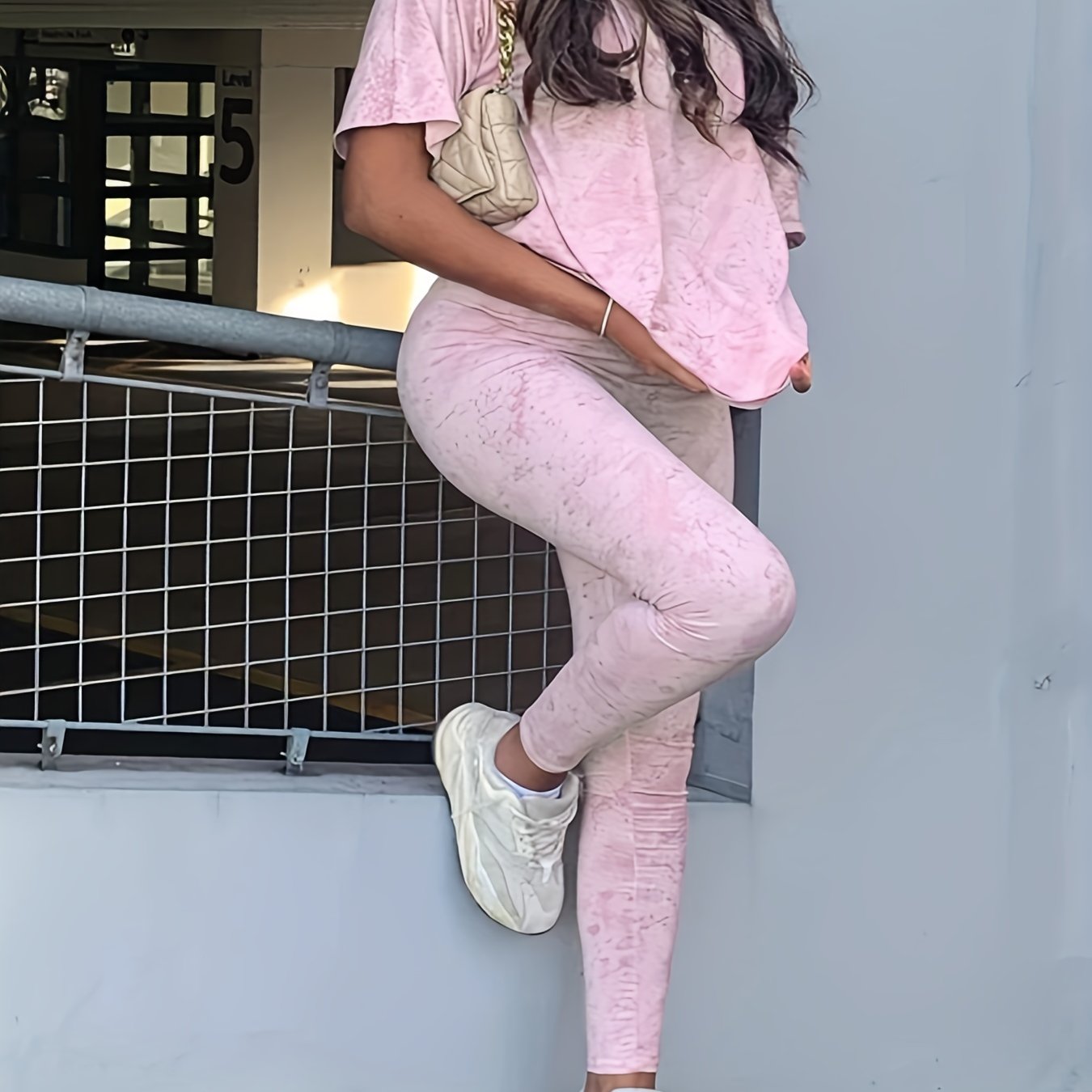 Women's Plus Tie Dye Tee & Leggings Set