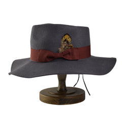 Pure Wool Felt Hat Monochrome Tweed Spell Cap Belt With Accessories