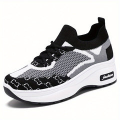 Women's Mesh Platform Sneakers Casual Lace Up Shoes