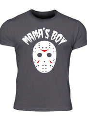 Men's Mama's Boy Print T shirt Crew Neck Tee Men's Clothing For Summer