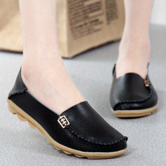 Women's Casual Solid Color Flat Loafers Soft Sole Non Slip Shoes