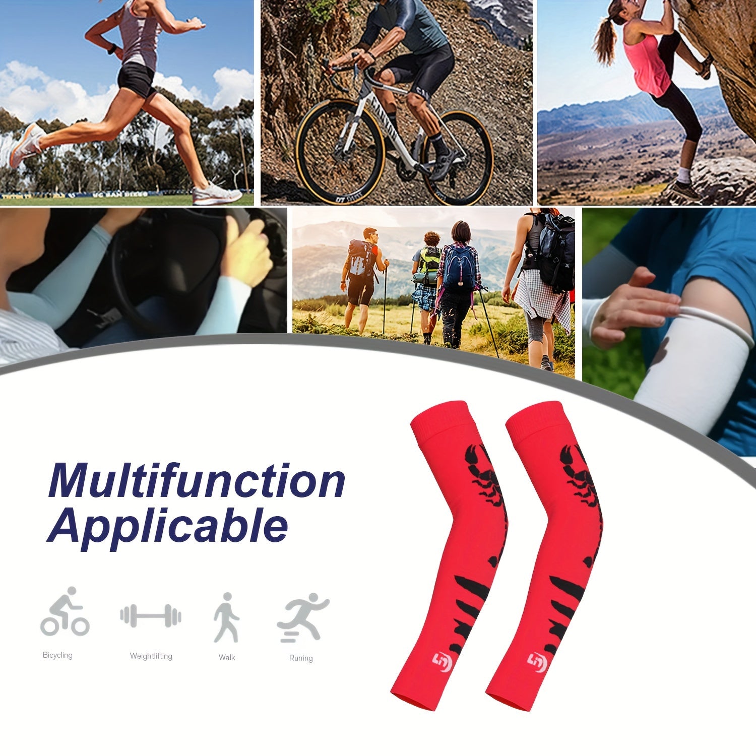 Cooling Arm Sleeves Moisture Wicking Outdoor Driving Cycling