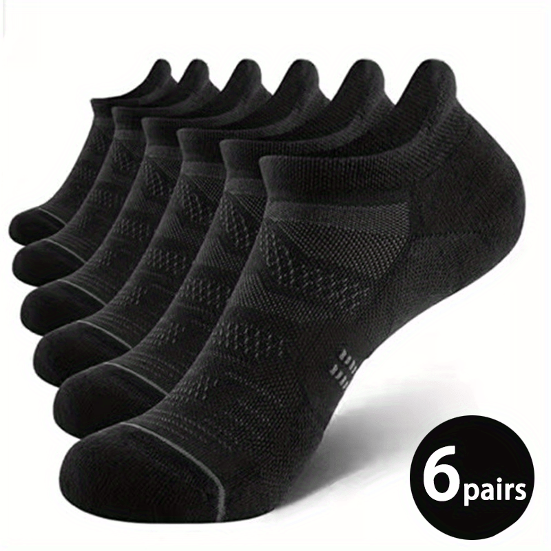 6 Pairs Men's Low Cut Sports Socks Daily Casual Boat Socks