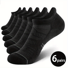 6 Pairs Men's Low Cut Sports Socks Daily Casual Boat Socks