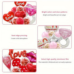 10pcs Rose Ring Shaped Balloons - Love Aluminum Film Balloons Set for Confetti