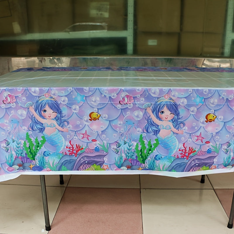 Mermaid Tablecloth for Birthday Party Decorations
