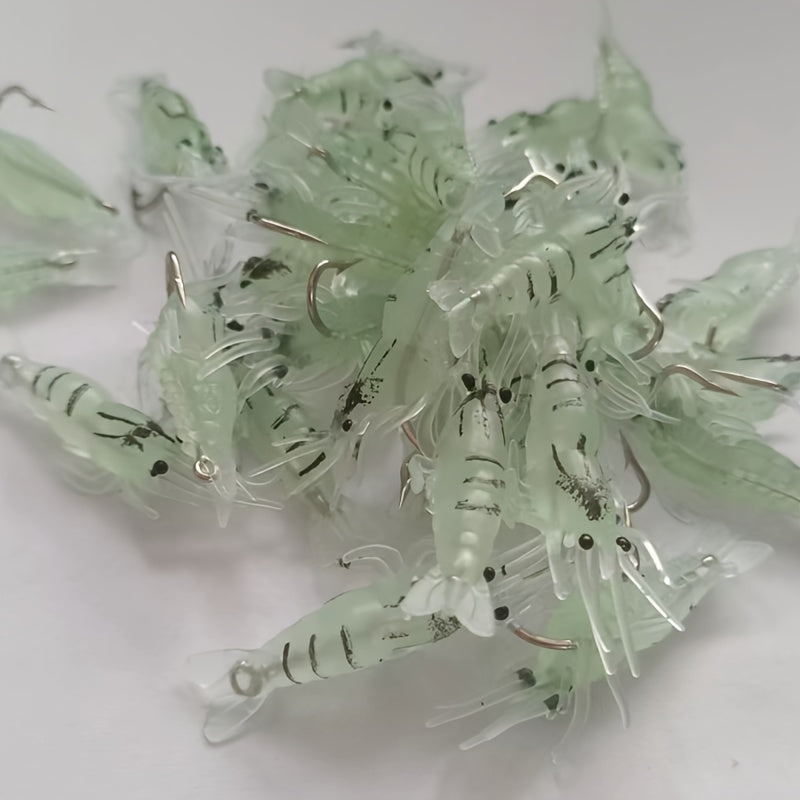 5pcs Boxed Luminous Bionic Shrimp Baits With Hooks for Fishing
