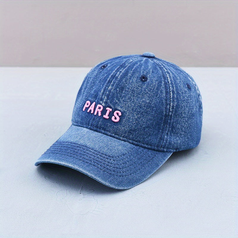 Embroidery Denim Baseball Cap Distressed Dad Hats