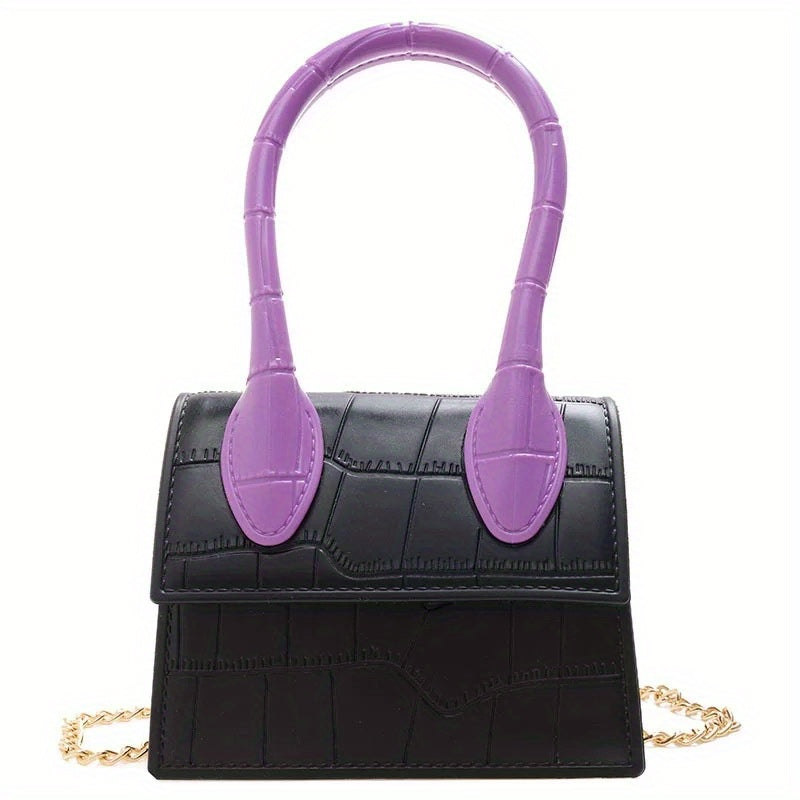 Mini Square Bag Handbag Chain Strap Two Tone Crossbody Jelly Flap Shoulder