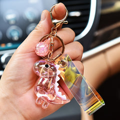 Cartoon Dinosaur Doll Keychain Acrylic Animal Charm Pendant