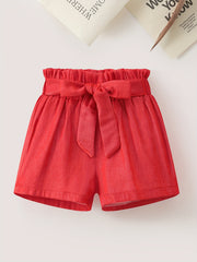 Toddler Girls Paperbag Waist Belted Shorts Set