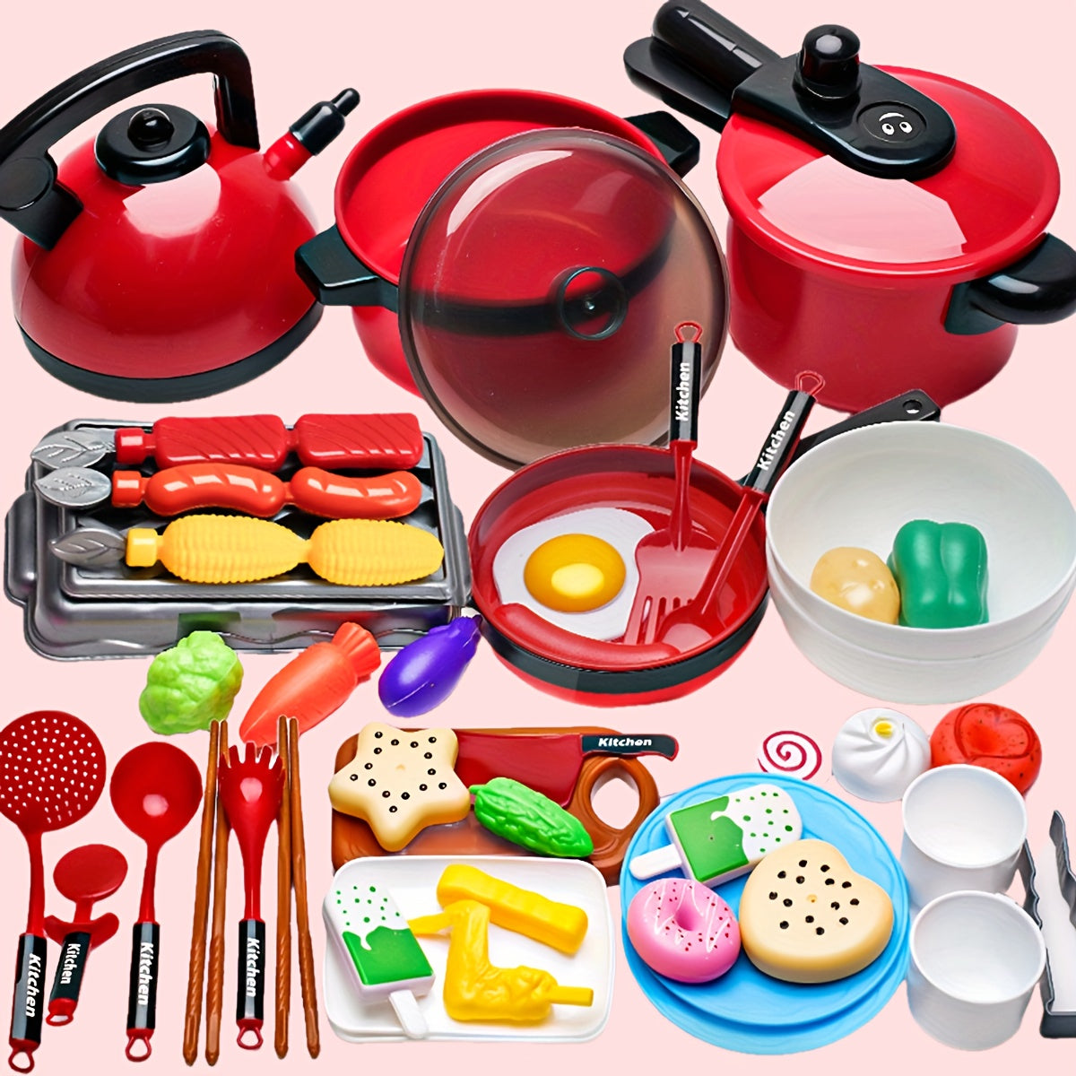 Role Playing Cooking Toys Kitchen Toy Set for Kids, Ages 3+