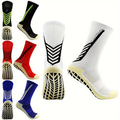 4 Pairs Non Slip Striped Football Socks