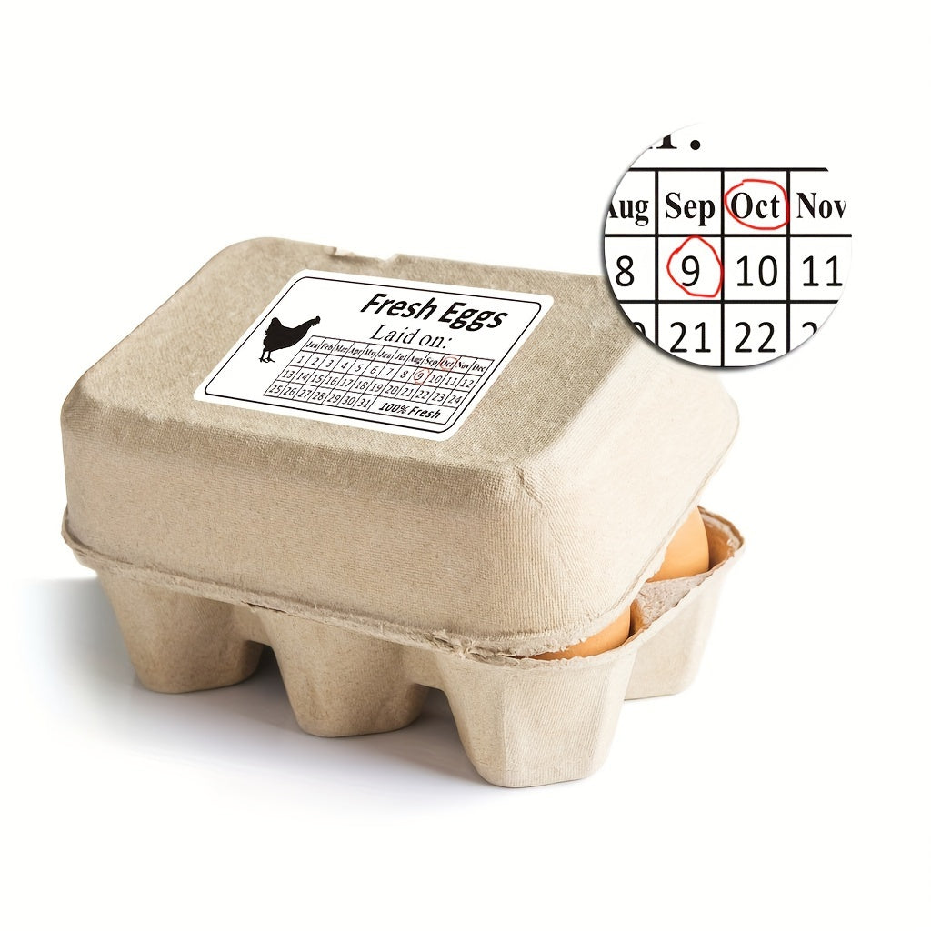 60pcs Fresh Farm Egg Time Sticker Carton Label Self-adhesive for Supermarket