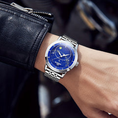 KUERST Steel Belt Automatic Mechanical Watch Waterproof Luminous Starry Sky