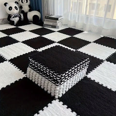 12pcs Mosaic Carpet Set Plush Mats for Bedroom Living Room Kitchen Bathroom