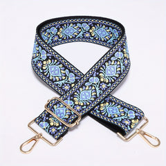 Jacquard Embroidery Adjustable Purse Strap Wide Nylon Belt