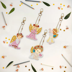 Double Sided Diamond Angel Crystal Keychain Kit
