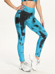 Tie Dye High Waist Yoga Pants Slim Fit Butt Lifting Workout Activewear
