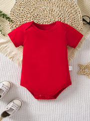 Cotton Baby Short Sleeve Bodysuit Solid Romper