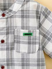 Baby Boys Plaid Short Sleeve Button-up Shirt for Summer