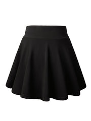 High Waist Solid Skort For Skating Women's Clothing