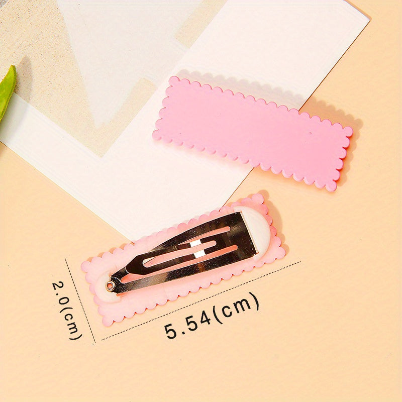 10pcs Cream Glue Candy Hair Clips DIY Resin Accessories