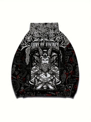 Men's All Over Print Hoodie Kangaroo Pocket Loose Pullover