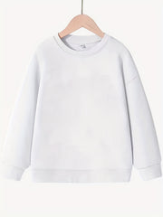 Boys Solid Pullover Sweatshirt Long Sleeve Crew Neck
