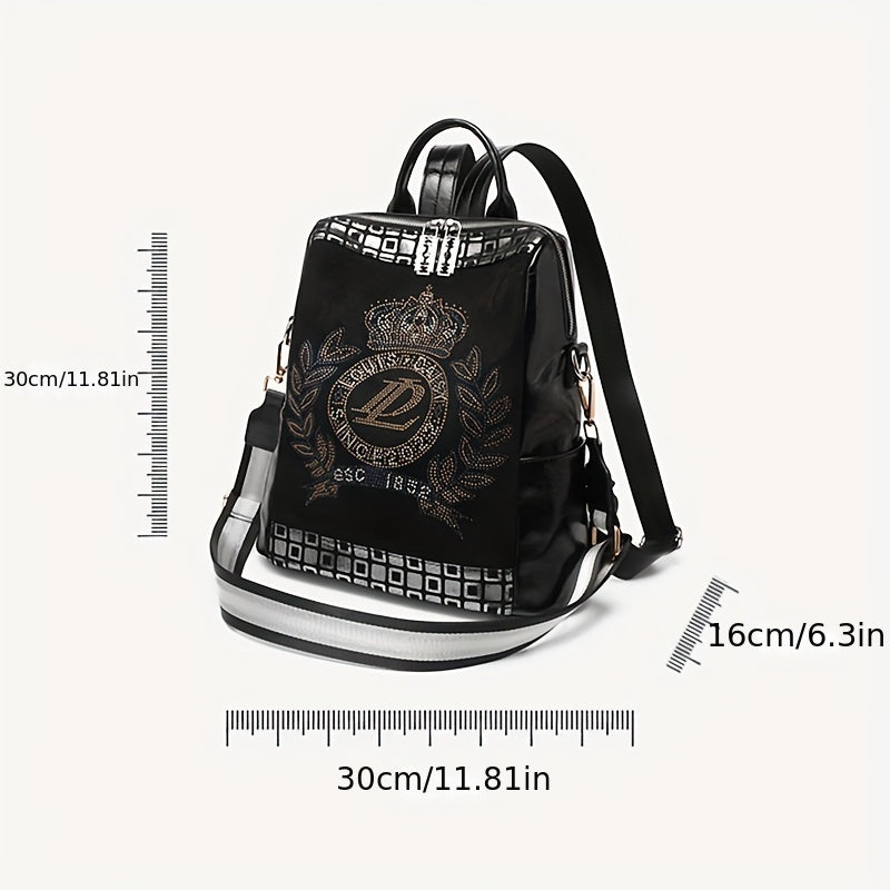 Rhinestone Decor Rucksack Women's Storage Bag