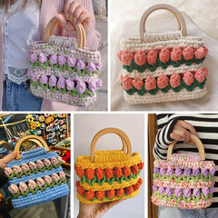 2pcs Wooden D-shaped Handles Suitcases DIY Cosmetic Bag Portable Semi Circle