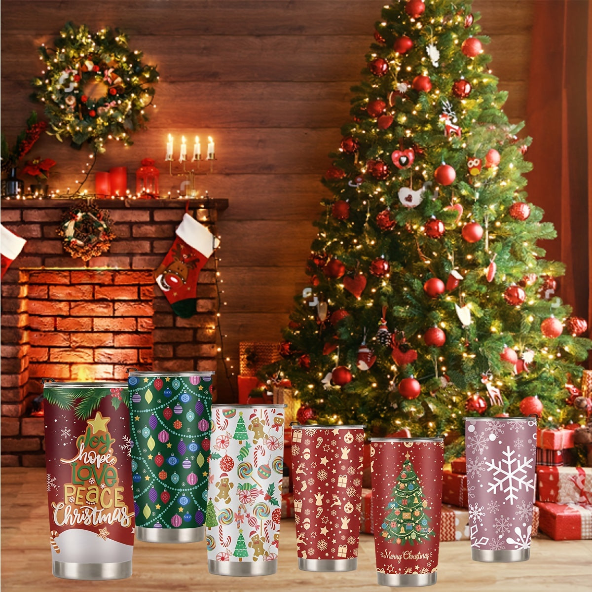 Christmas Series Insulated Water Cup 590ml Stainless Steel Bottle