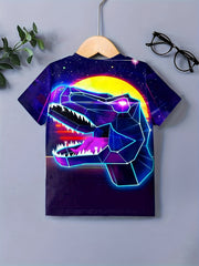 Boy's Dino Graphic T-shirt 3D Print Casual Tee Kids Summer Clothing