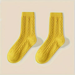 3 Pairs Men's Crew Socks Breathable Comfortable All Seasons Outdoor Wear