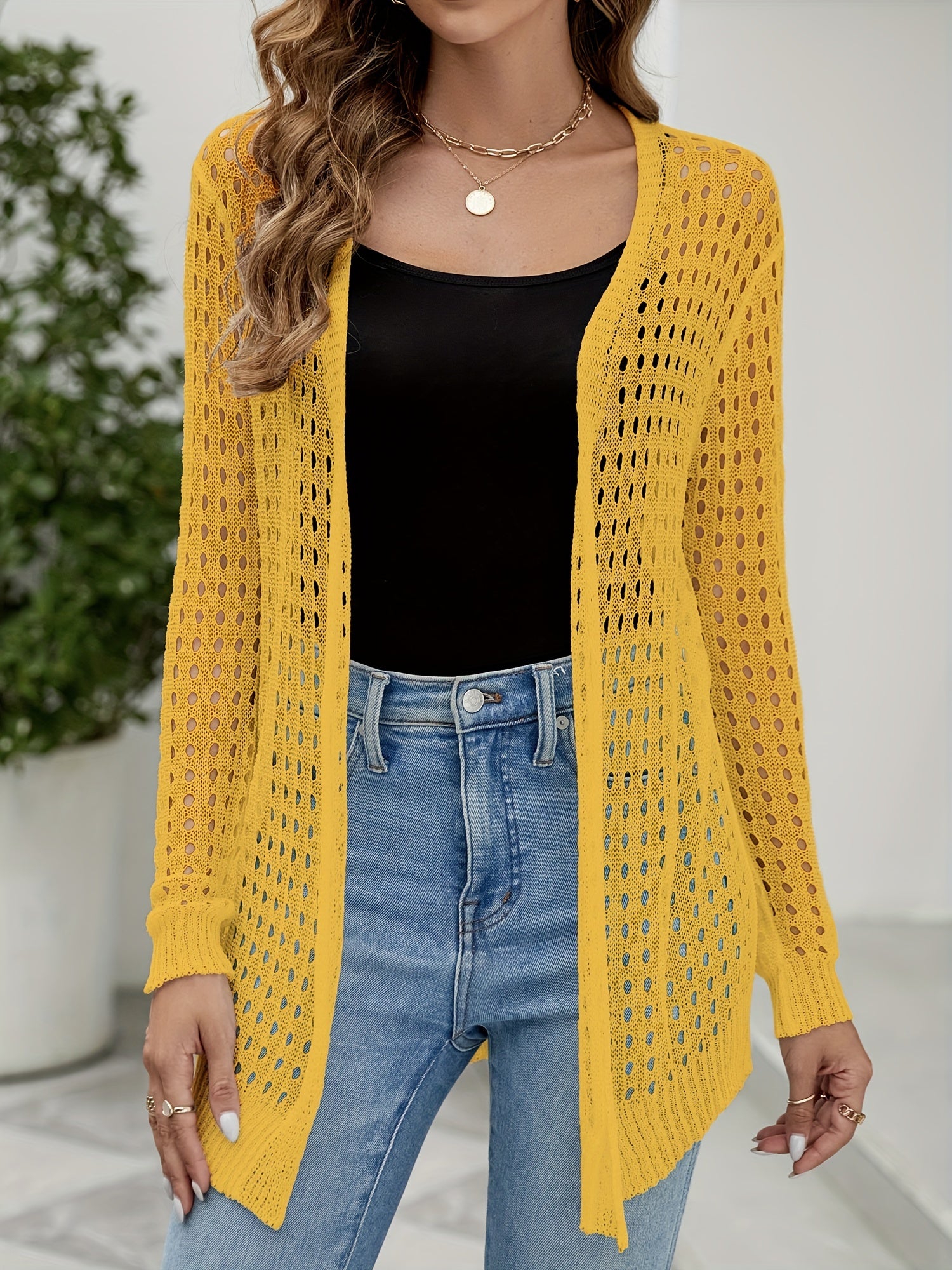 Open Front Long Sleeve Cardigan for Women