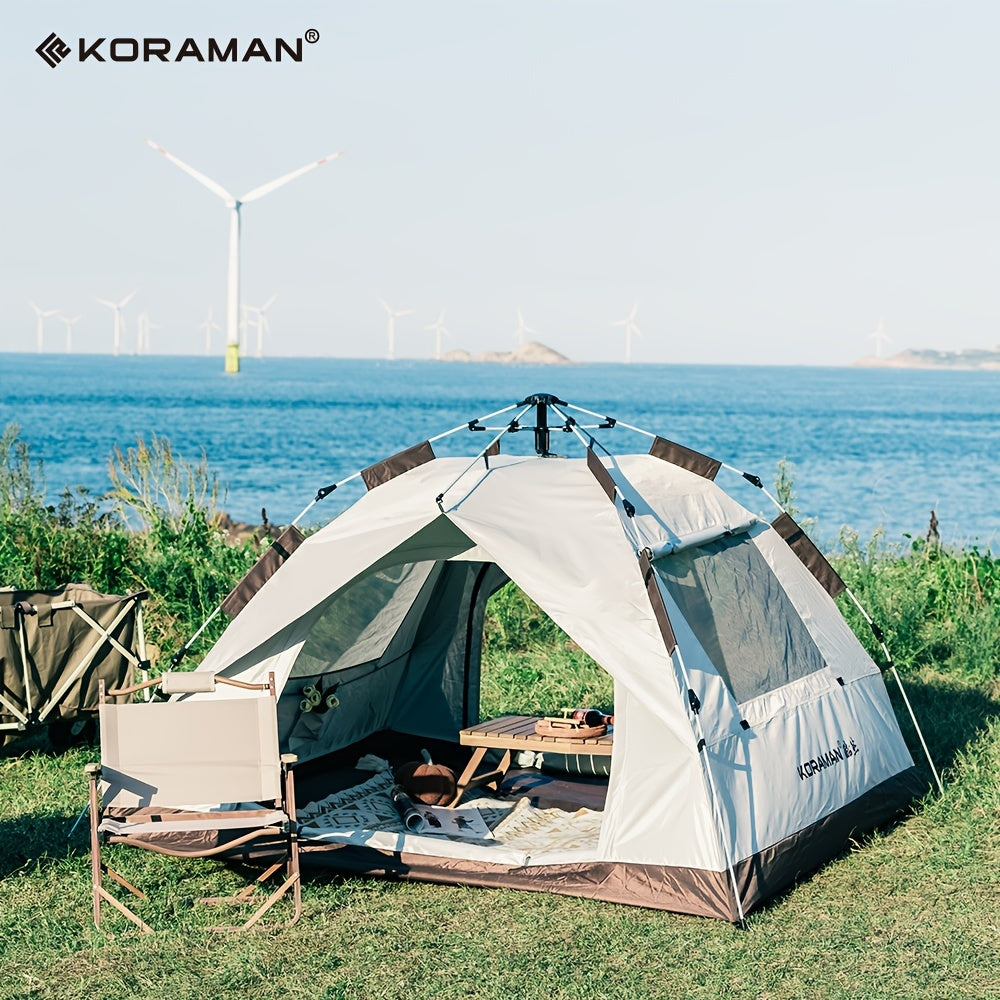 KORAMAN 3 4 Person Pop Up Outdoor Tent Waterproof & Windproof