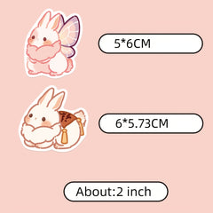 40pcs Cartoon Cheese Rabbit Stickers Waterproof for Laptop, Handbook, Phone Case