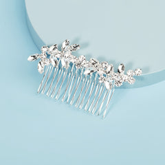 Rhinestone Bride Wedding Hair Comb Silver Bridal Hair Piece Crystal