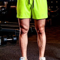 Men's Breathable Solid Shorts With Pockets Summer Drawstring Elastic Waist