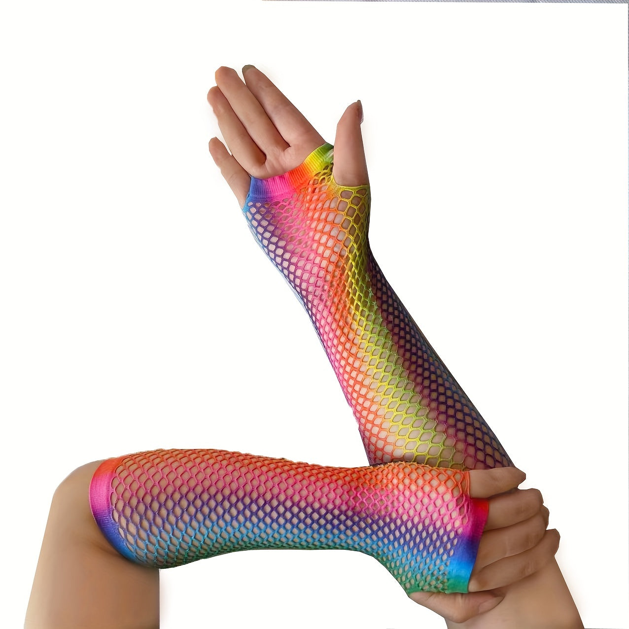 Rainbow Gradient Half Finger Gloves LGBT Pride Accessories