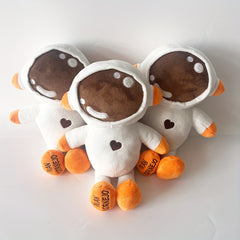 Ivan Cornejo Astronaut Plush Toy Bear Brown/Orange Smiling Face Soft Fluffy
