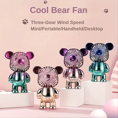 Bear Portable Fan Ultra Quiet Strong Wind 3 Speed Adjustable USB Powered Fan
