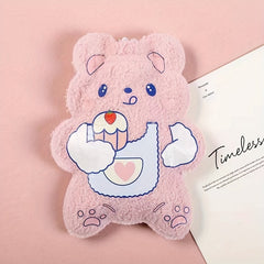 Cartoon Teddy Velvet Hot Water Bag Hand Warmer Hot Compress Water Bag 350ml