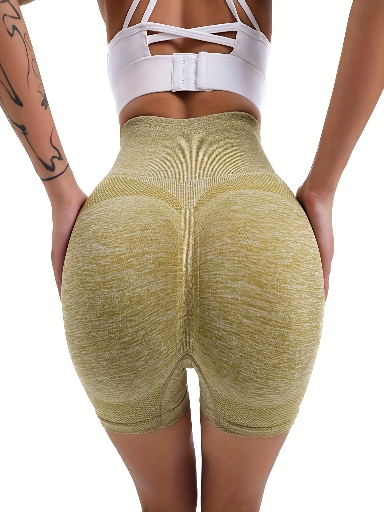 4pcs Seamless High Waisted Butt Lifting Yoga Shorts
