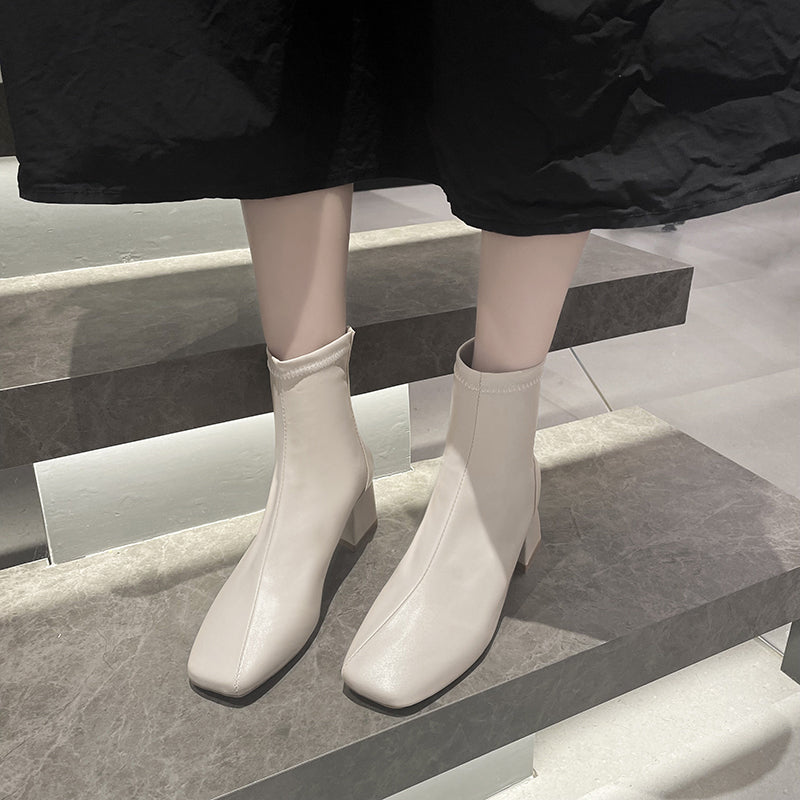 Chunky Heel Ankle Boots for Women