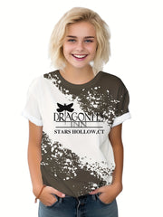 Dragonfly Graphic Short Sleeve T-shirt - Summer Sports Clothes